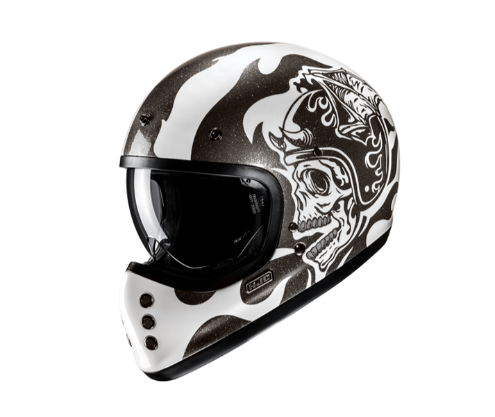 Casco Hjc V60 Flame Blanco Negro |17470506|