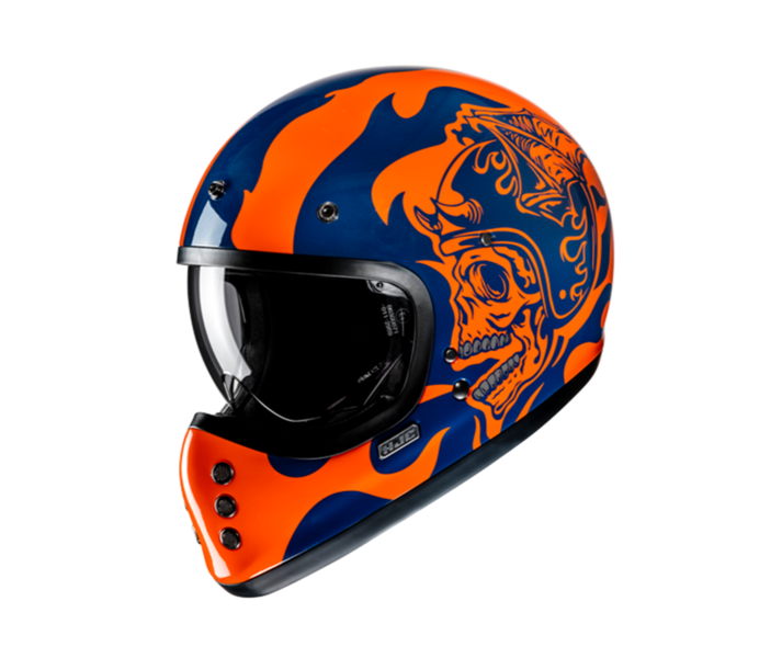Casco Hjc V60 Flame Naranja Azul |17472706|