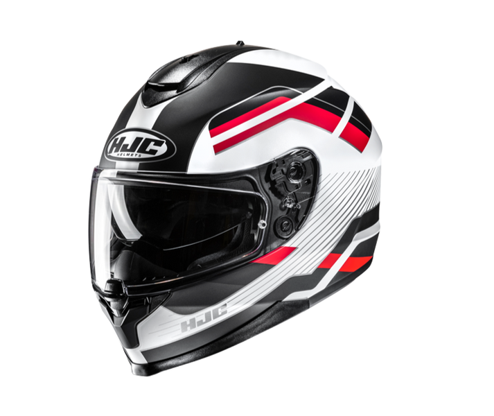 Casco Hjc C70N Belis Blanco Negro Rojo |18477106|