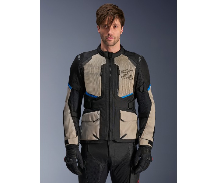 Chaqueta Alpinestars Andes Air Drystar Negro Gris Azul Brillo |3207924-1479|