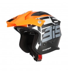 Casco Acerbis Jet Aria Graphic Naranja Fluor Negro |0026602.442|