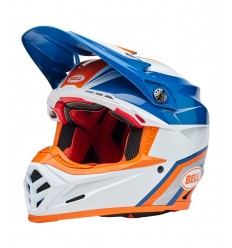 Casco Bell Moto-9S Flex Merchant Naranja Brillo Azul |8009255009|