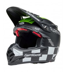 Casco Bell Moto-9S Flex Fasthouse Smoke Bomb Negro Amarillo