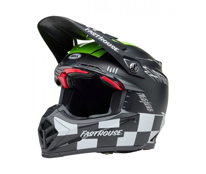 Casco Bell Moto-9S Flex Fasthouse Smoke Bomb Negro Amarillo