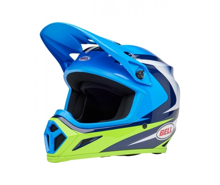 Casco Bell Mx-9 Mips Jackal Azul Brillo Amarillo |8009258006|