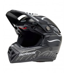 Casco Bell Moto-10 Spherical Mips Fasthouse Raven Negro Mate Blanco