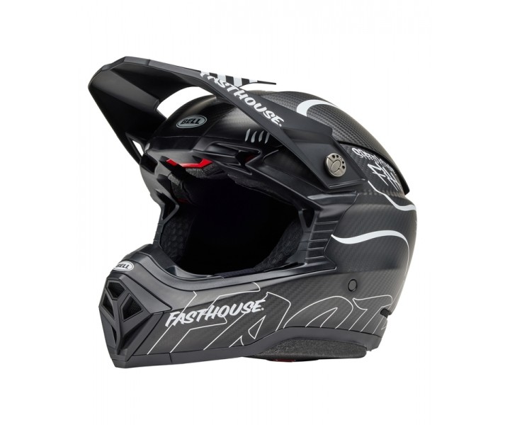 Casco Bell Moto-10 Spherical Mips Fasthouse Raven Negro Mate Blanco