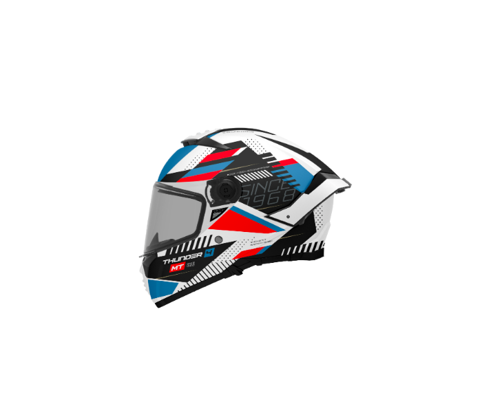 Casco Mt Thunder 4 Sv Luminence A7 Blanco Azul Rojo Brillo |1308C38071|