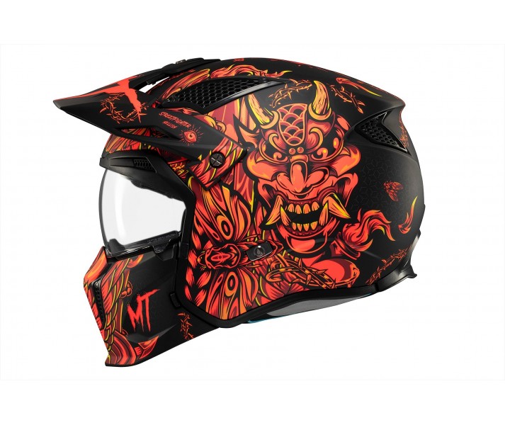 Casco Mt Streetfighter Sv S Hellish B5 Negro Rojo Mate |1327B02152|