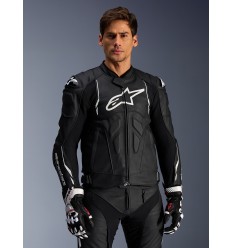 Chaqueta Alpinestars Dusk Leather Negro Blanco |3100425-12|