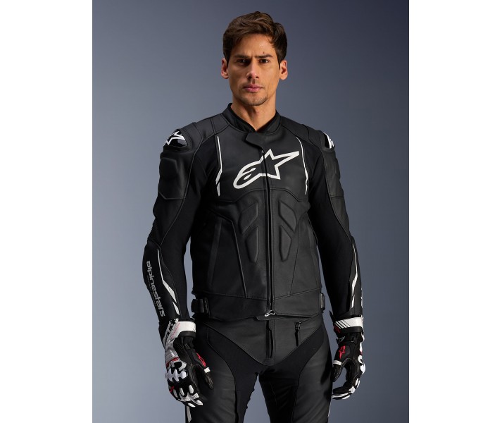 Chaqueta Alpinestars Dusk Leather Negro Blanco |3100425-12|