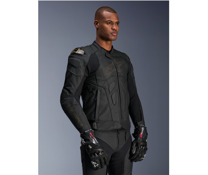 Chaqueta Alpinestars Dusk Leather Negro Láser |3100425-1478|