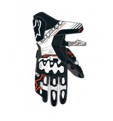 Guantes Alpinestars Gp Plus R V3 Leather Negro Blanco Rojo Fluor |3550825-1231|