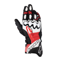 Guantes Alpinestars Gp Plus R V3 Leather Negro Blanco Rojo Brillo |3550825-1304|