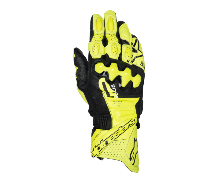 Guantes Alpinestars Gp Plus R V3 Leather Amarillo Fluor Negro |3550825-551|