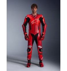 Mono Alpinestars Cuero Gp Plus V4 Sprint 1Pc Rojo Fluor Blanco |3150225-3087|