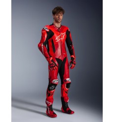Mono Alpinestars Cuero Gp Plus V4 Sprint 1Pc Rojo Fluor Blanco |3150225-3087|