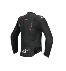 Chaqueta Alpinestars Mujer Dusk Leather Negro Diva Rosa Blanco