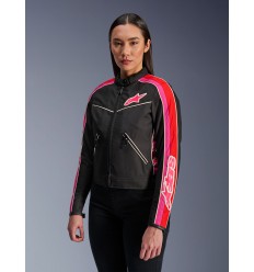 Chaqueta Alpinestars Mujer T-Dyno Wr Negro Rojo Brillo Fucsia |3210625-1499|