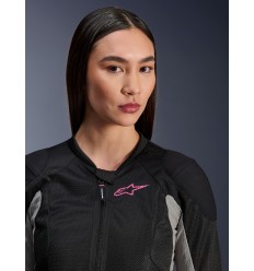 Chaqueta Alpinestars Mujer Troop-Air Negro Gris Rosa Fluor |3310325-1465|