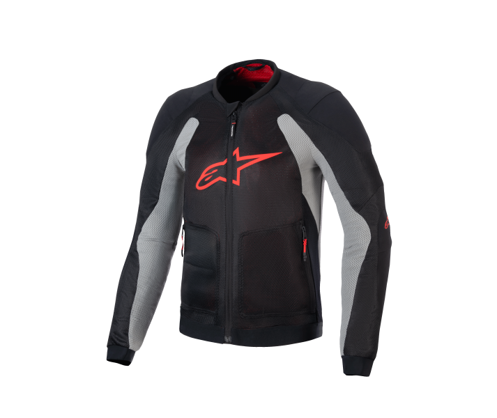 Chaqueta Alpinestars Troop-Air Negro Gris Rojo Brillo |3301225-1087|