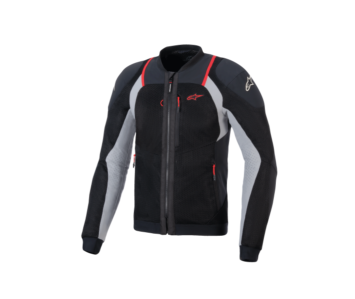 Chaqueta Alpinestars Troop-Air Pro Negro Gris Rojo Brillo |3301125-1087|
