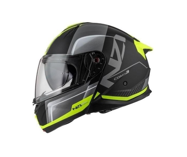 Casco Nzi Combi 3 Duo Orbe Negro Antracita Amarillo Mate