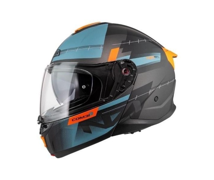 Casco Nzi Combi 3 Duo Metric Antracita Azul Naranja Mate
