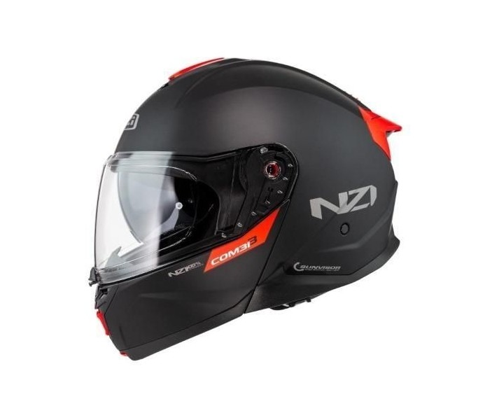 Casco Nzi Combi 3 Duo Solid Negro Rojo Mate |150374A011|