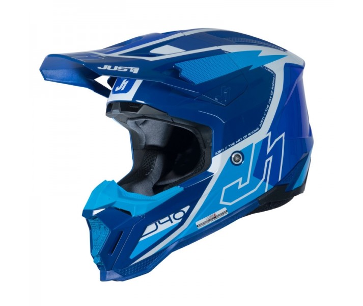 Casco Just1 J-40 Flash Blanco Azul |6060170112002|