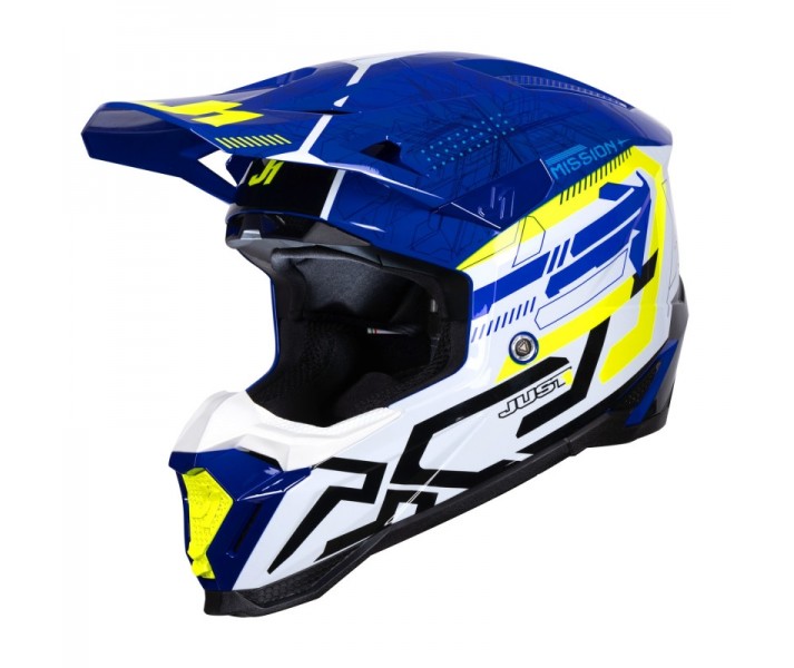 Casco Just1 J-40 Mission Azul Blanco Negro |6060170112004|