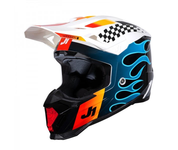 Casco Just1 J-40 Sixties Azul Negro Blanco |6060170101003|