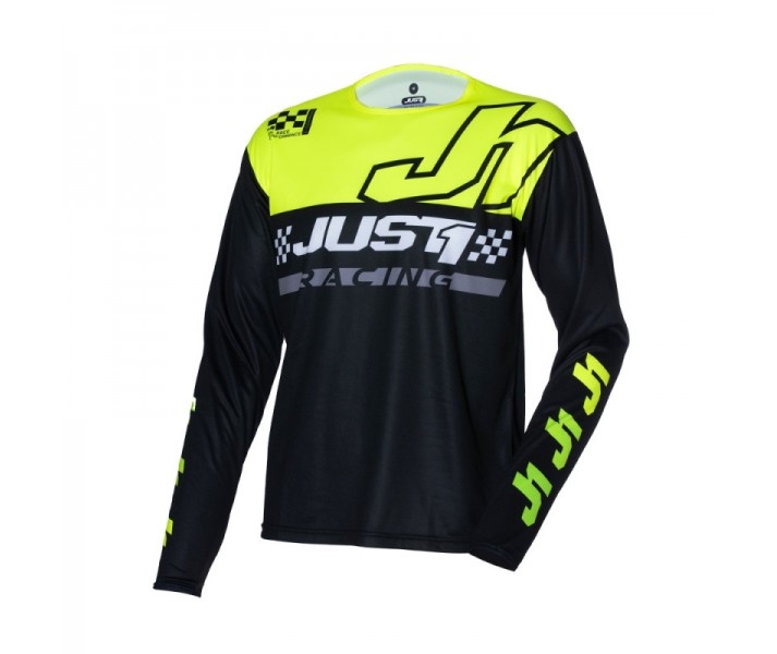 Camiseta Mx Just1 J-Command Competition Negro Amarillo Fluor