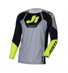 Camiseta Mx Just1 J-Flex 2.0 District Gris Amarillo Fluor Negro