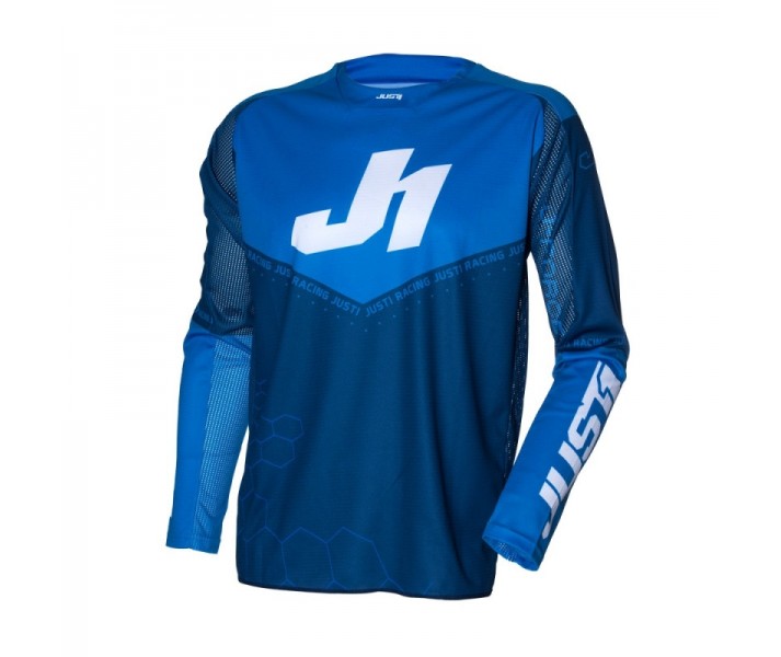 Camiseta Mx Just1 J-Force Hexa Azul Blanco |6950020012004|