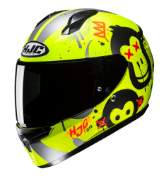 Casco Hjc Infantil C10 Geti Amarillo Fluor Gris Negro |10135304|