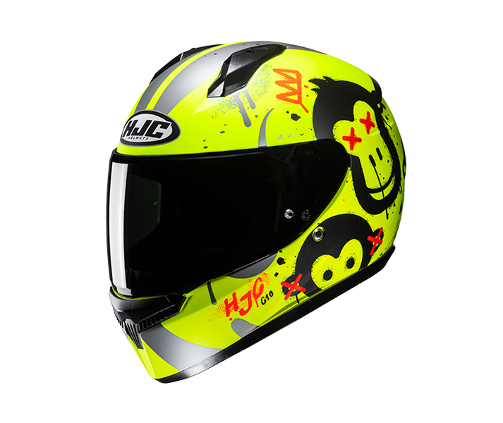 Casco Hjc Infantil C10 Geti Amarillo Fluor Gris Negro |10135304|