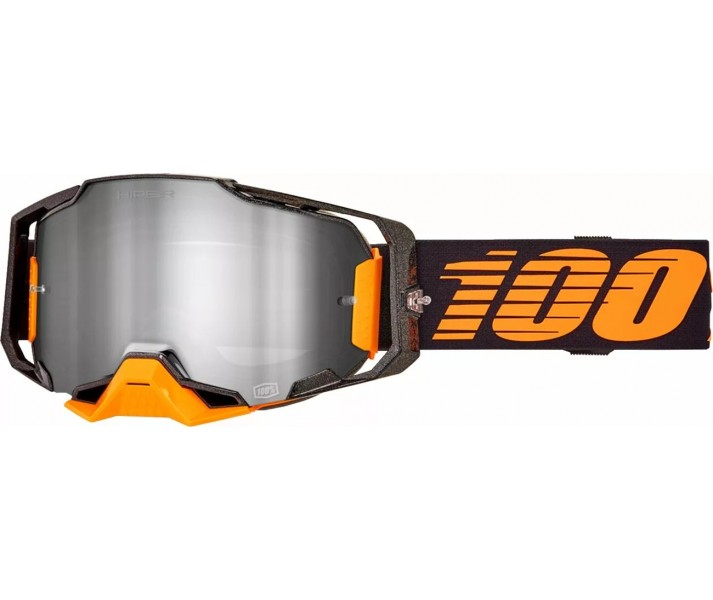Máscara 100% Armega Hiper Acosta Negro Naranja / Plateado |26013875|