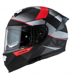 Casco Nzi Eurus 4 Stream Duo Vanguard Negro Antracita Rojo Mate