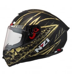 Casco NZI Trendy 2 Flag Negro Oro Mate |150346A951|