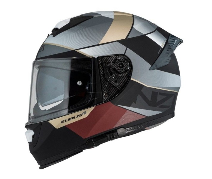 Casco Nzi Eurus 4 Stream Duo Vanguard Negro Arena Rojo Mate