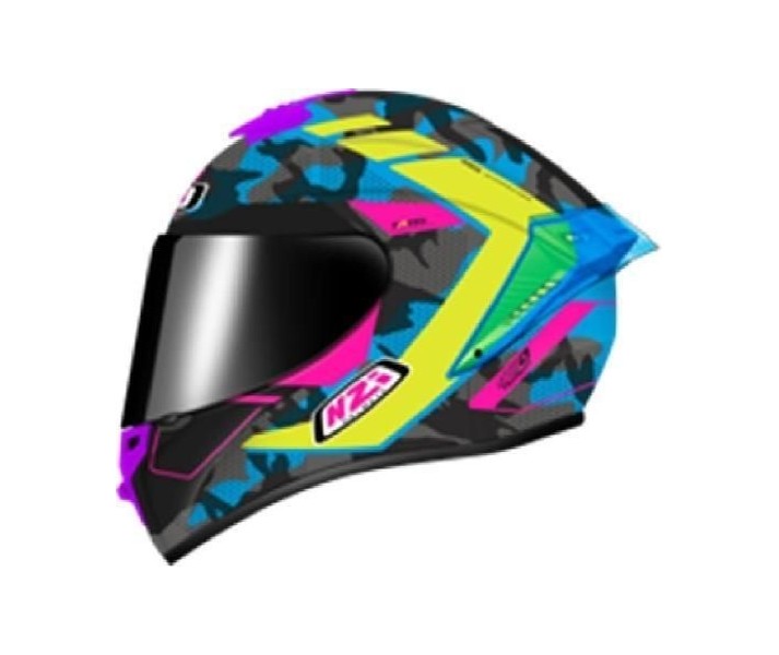 Casco Nzi Trendy 3 Stream Camu Azul Amarillo Rosa Mate |150374A001V2|