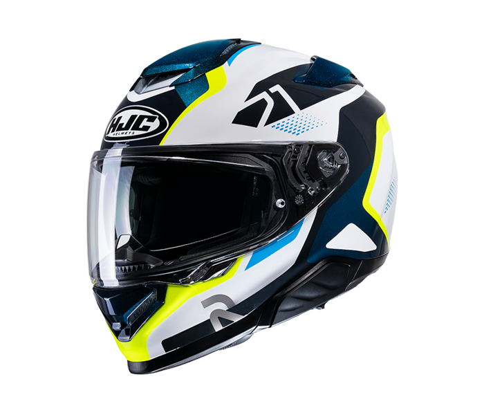 Casco Hjc Rpha 71 Hapel Blanco Negro Azul Amarillo |12620306|
