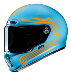 Casco Hjc V10 Foni Azul Naranja |10432706|