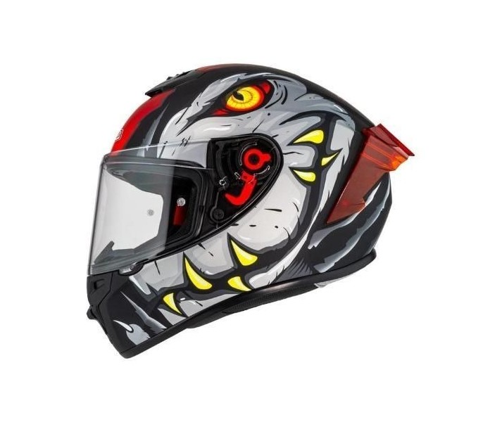 Casco Nzi Trendy 3 Stream Raptor Negro Gris Rojo Mate |150374A620V2|